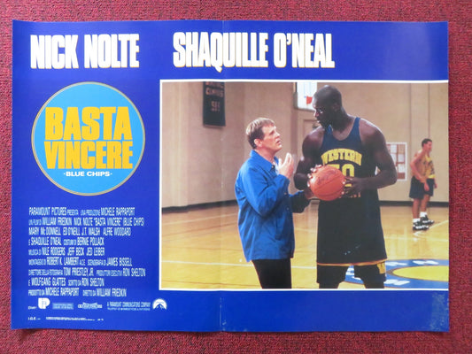 BLUE CHIPS - A ITALIAN FOTOBUSTA POSTER NICK NOLTE SHAQUILLE O'NEAL 1994 Rendezvous Cinema Movie posters