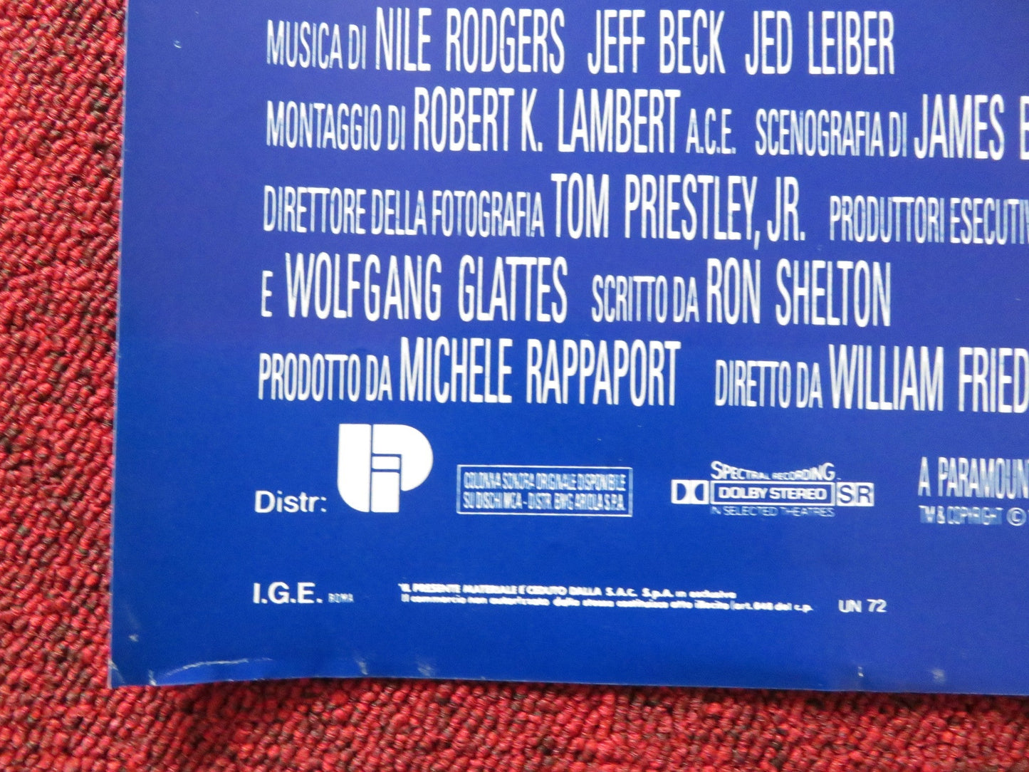 BLUE CHIPS - E ITALIAN FOTOBUSTA POSTER NICK NOLTE SHAQUILLE O'NEAL 1994 Rendezvous Cinema Movie posters