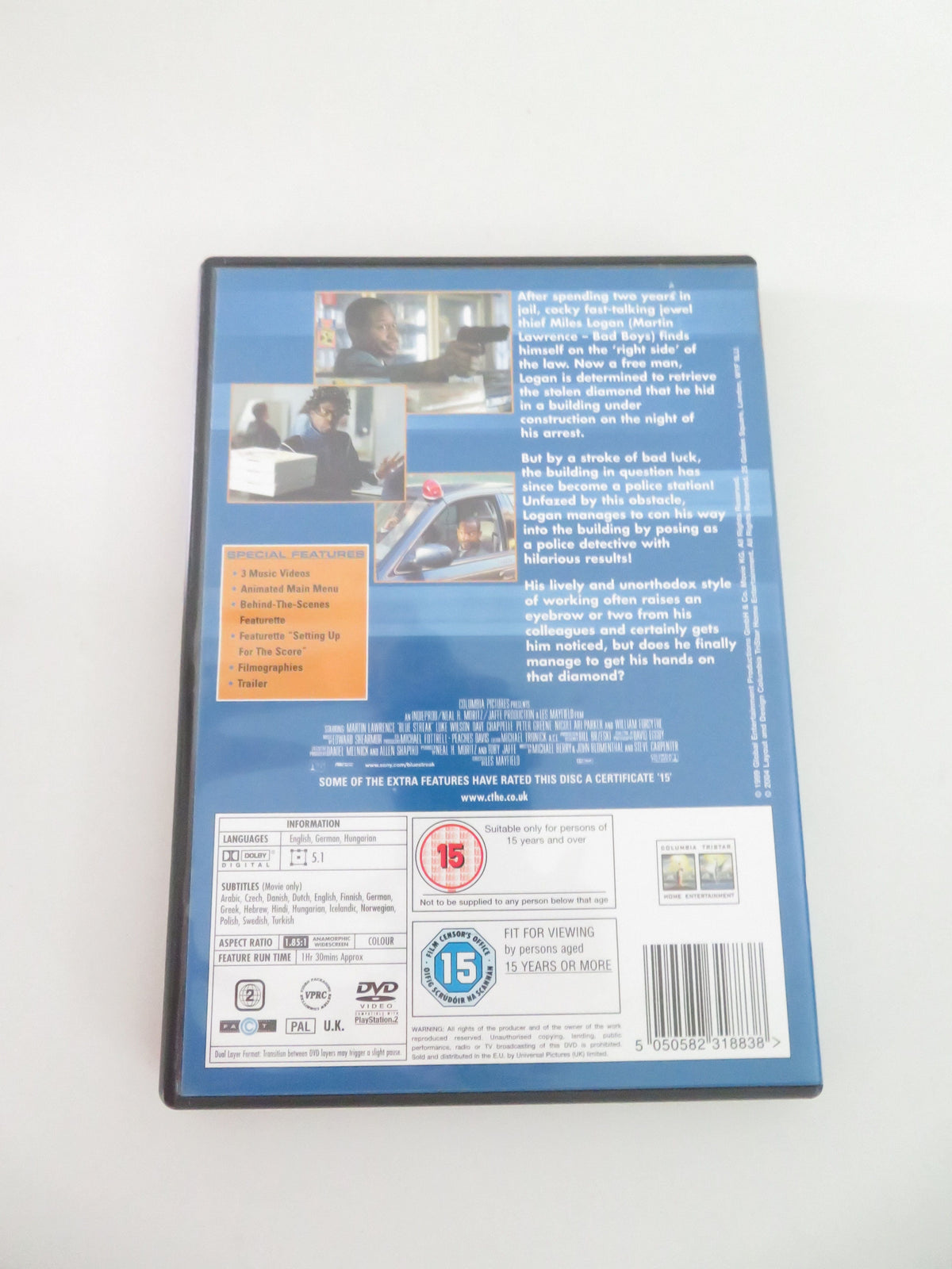 Blue Streak (DVD) Martin Lawrence Luke Wilson 1999 Region 2 Movie posters