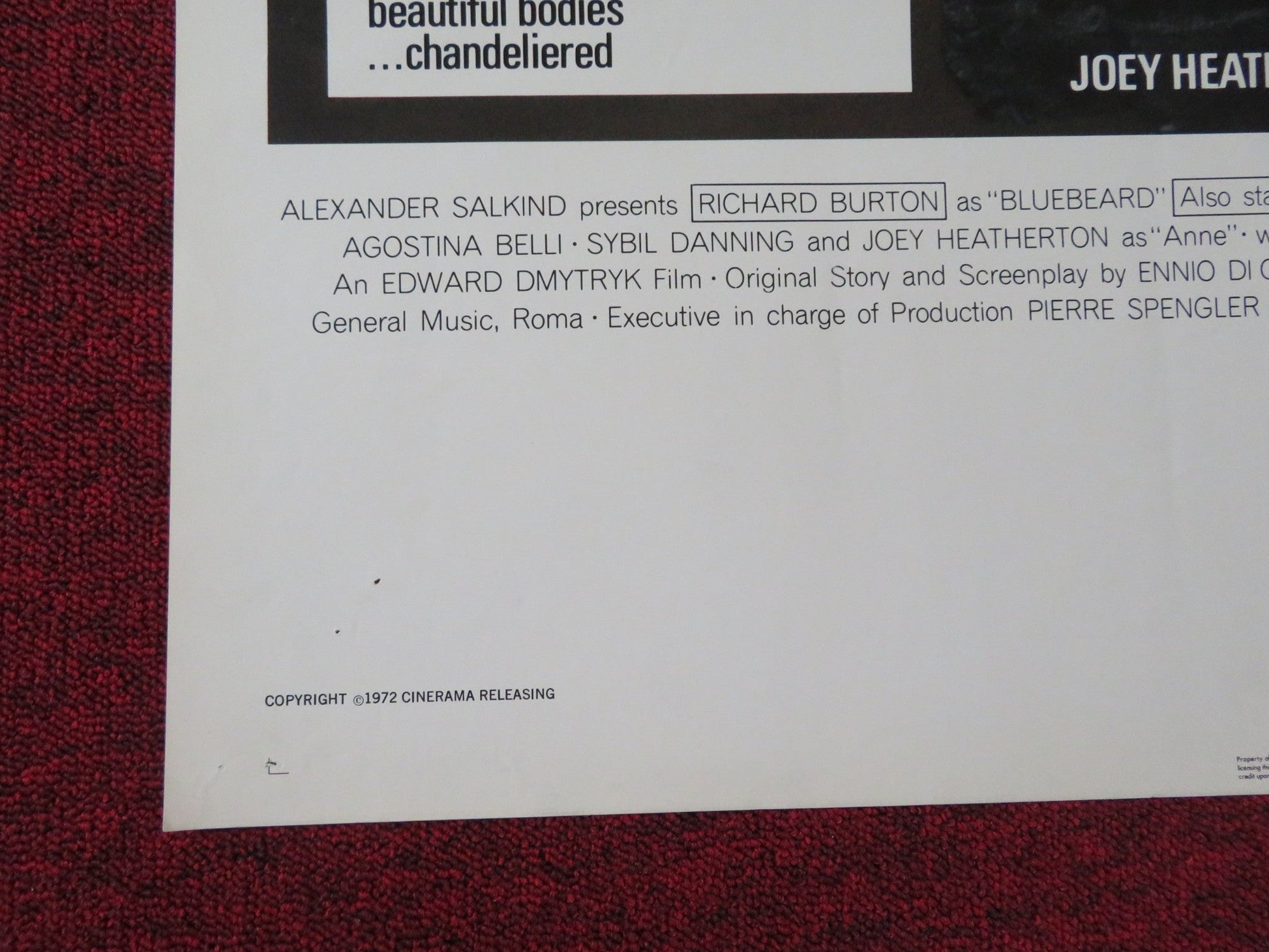 BLUEBEARD FOLDED US ONE SHEET POSTER RICHARD BURTON RAQUEL WELCH 1972 Rendezvous Cinema Movie posters