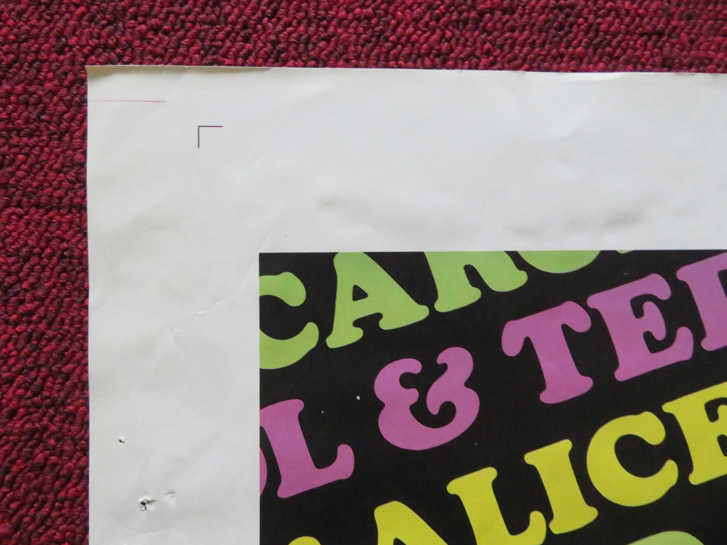 BOB & CAROL & TED & ALICE FOLDED US ONE SHEET POSTER NATALIE WOOD R. CULP 1969 Movie posters