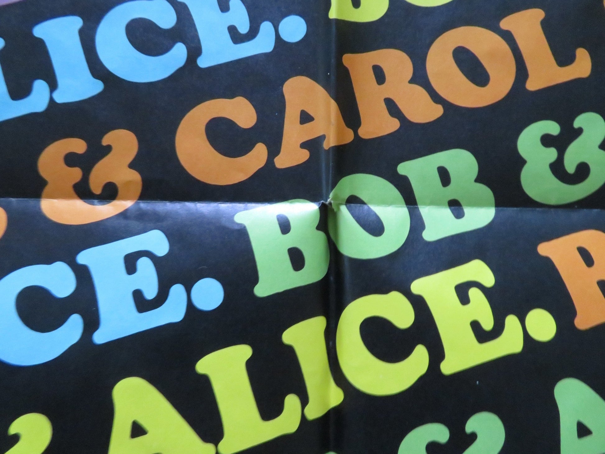 BOB & CAROL & TED & ALICE FOLDED US ONE SHEET POSTER NATALIE WOOD R. CULP 1969 Movie posters