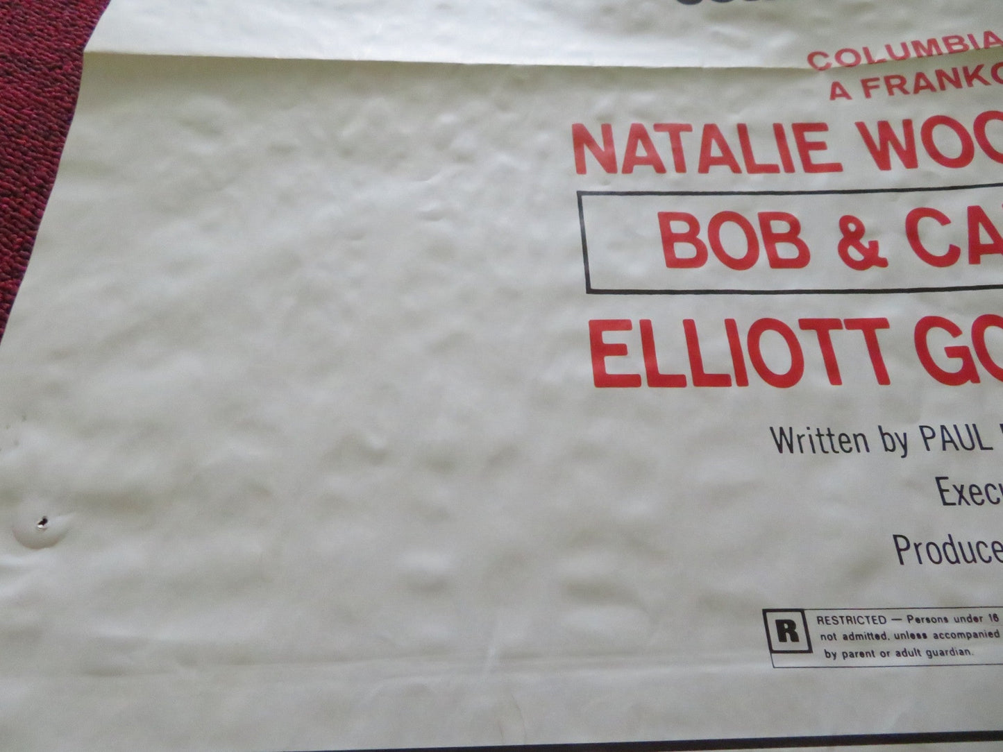 BOB & CAROL & TED & ALICE FOLDED US ONE SHEET POSTER NATALIE WOOD R. CULP 1969 Movie posters