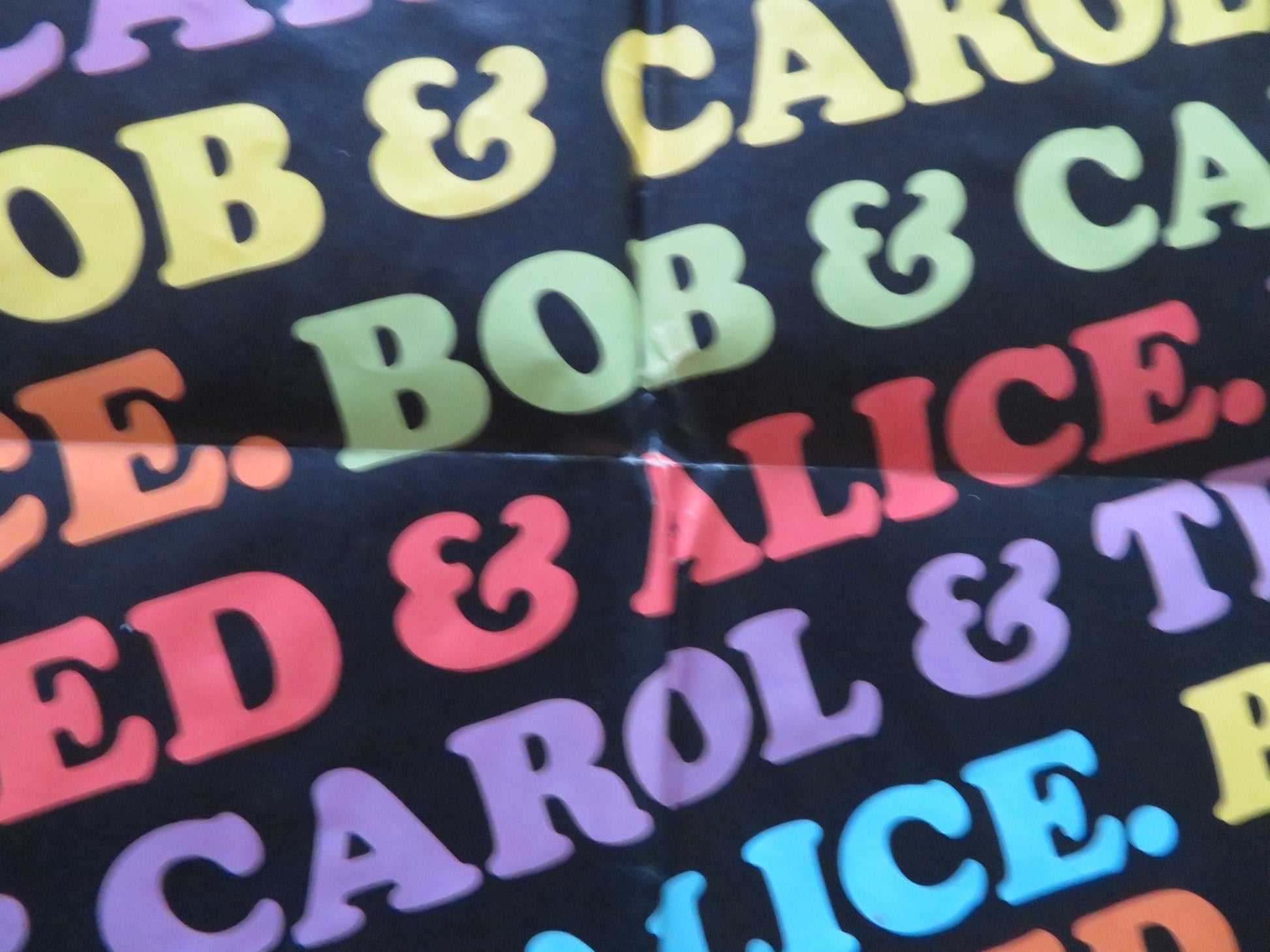 BOB & CAROL & TED & ALICE FOLDED US ONE SHEET POSTER NATALIE WOOD R. CULP 1969 Movie posters