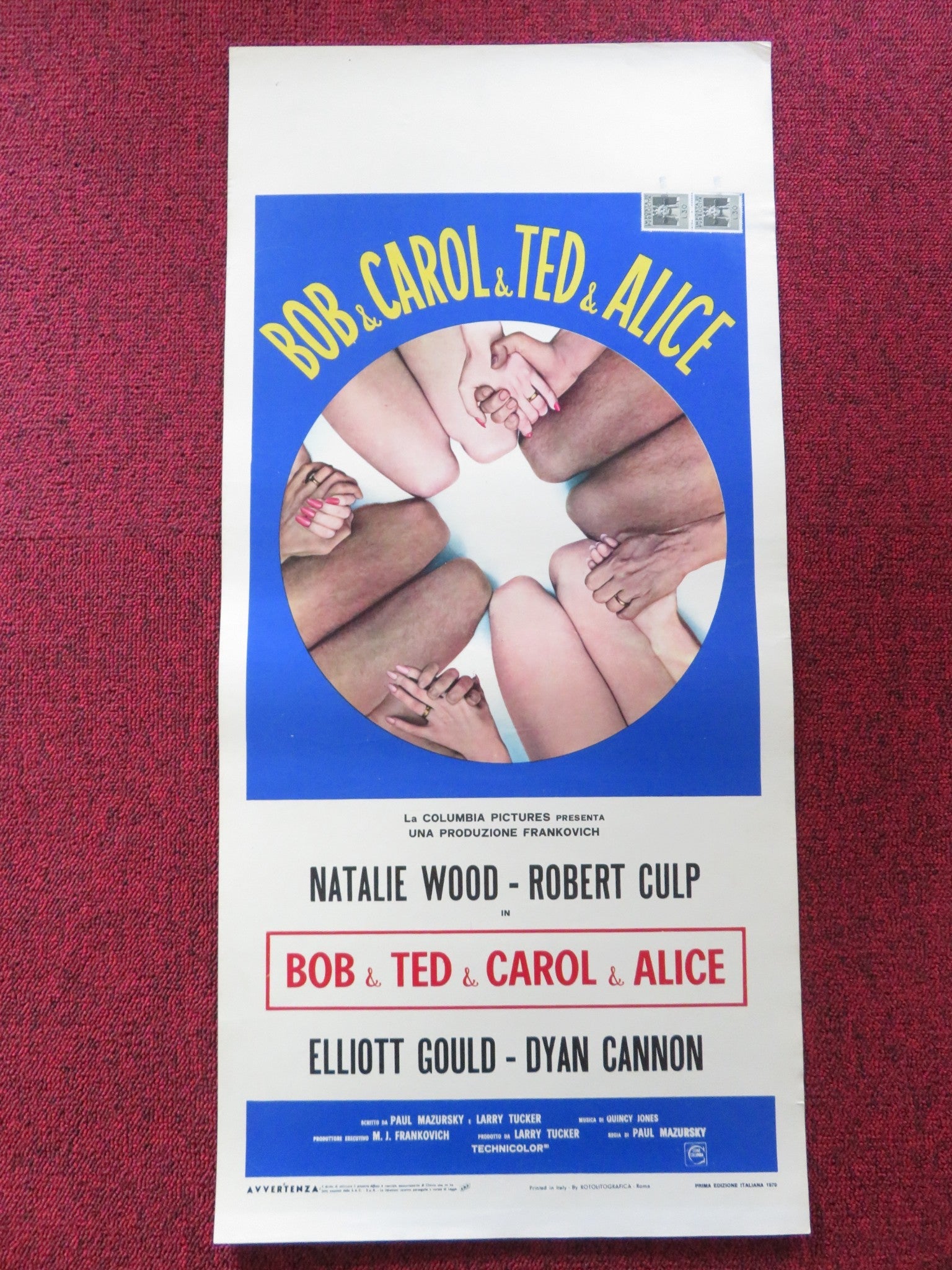 BOB & CAROL & TED & ALICE ITALIAN LOCANDINA POSTER ELLIOTT GOULD D. CANNON 1970 Rendezvous Cinema Movie posters