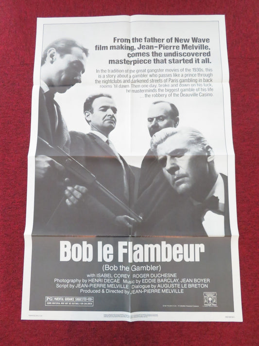 BOB LE FLAMBEUR / BOB THE GAMBLER FOLDED US ONE SHEET POSTER ISABEL COREY R1982 Movie posters