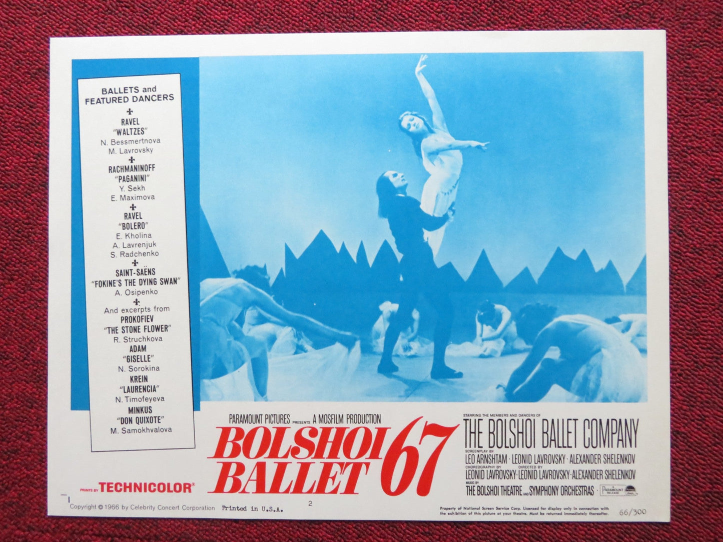 BOLSHOI BALLET '67 US LOBBY CARD FULL SET NATALIA BESSMERTNOVA Y.GRIGORIEV 1966 Rendezvous Cinema Movie posters