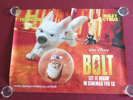 BOLT UK QUAD ROLLED POSTER DISNEY JOHN TRAVOLTA MILEY CYRUS 2008 Movie posters