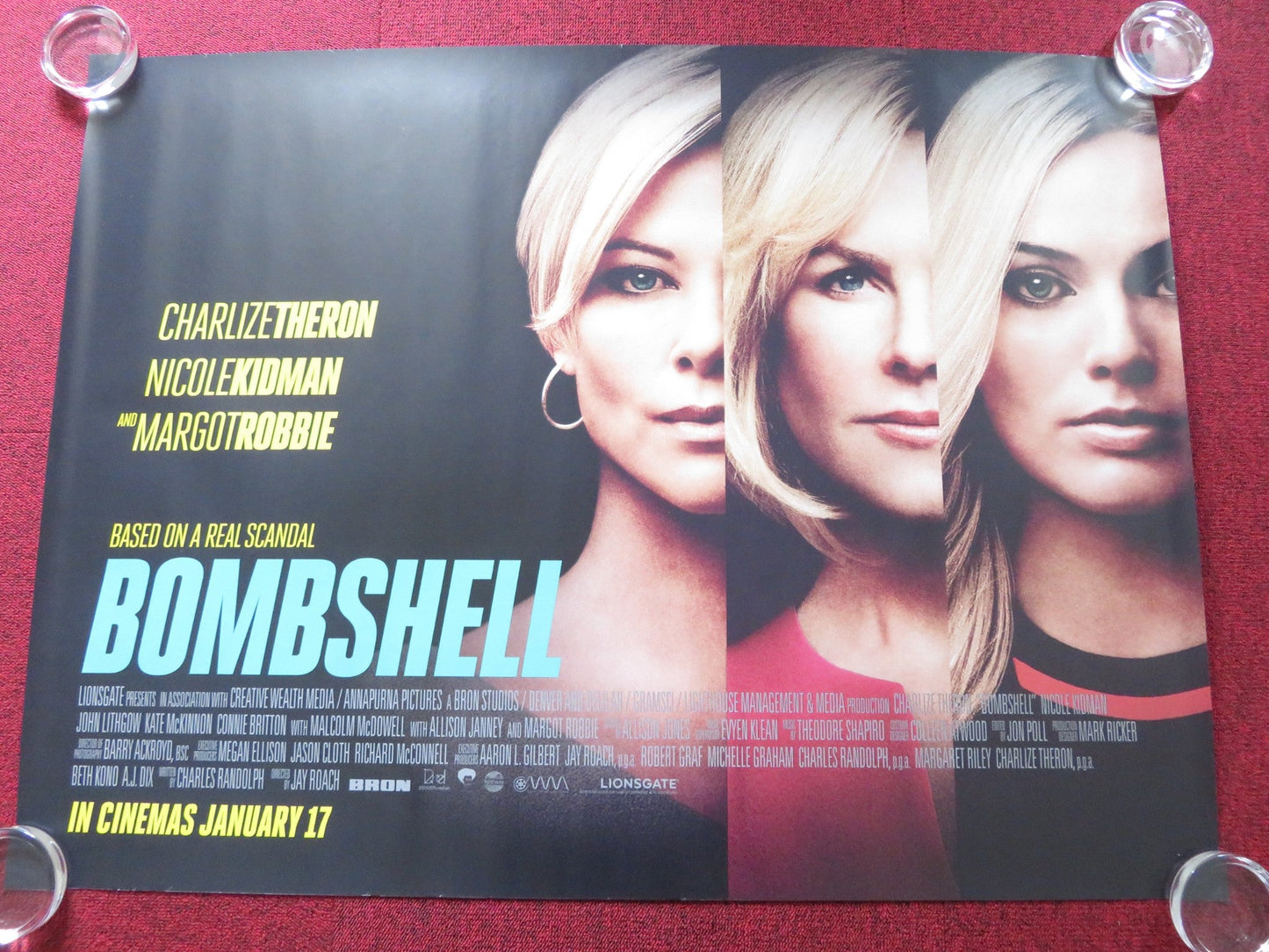 BOMBSHELL - B UK QUAD ROLLED POSTER CHARLIZE THERON MARGOT ROBBIE 2019 Rendezvous Cinema Movie posters