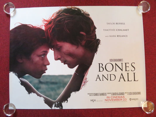 BONES AND ALL UK QUAD ROLLED POSTER TAYLOR RUSSELL TIMOTHEE CHALAMET 2022 Rendezvous Cinema Movie posters
