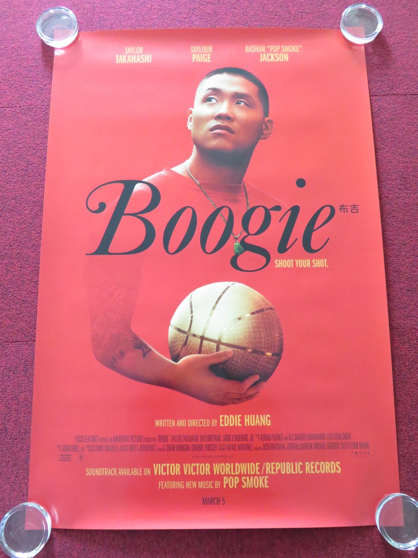 BOOGIE US ONE SHEET ROLLED POSTER TAYLOR TAKAHASHI TAYLOUR PAIGE 2021 Rendezvous Cinema Movie posters