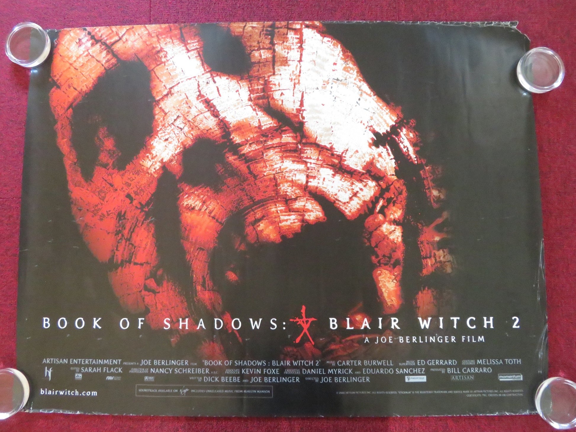 BOOK OF SHADOWS: BLAIR WITCH 2 UK QUAD ROLLED POSTER KURT LODER SCARBOROUGH 2000 Rendezvous Cinema Movie posters