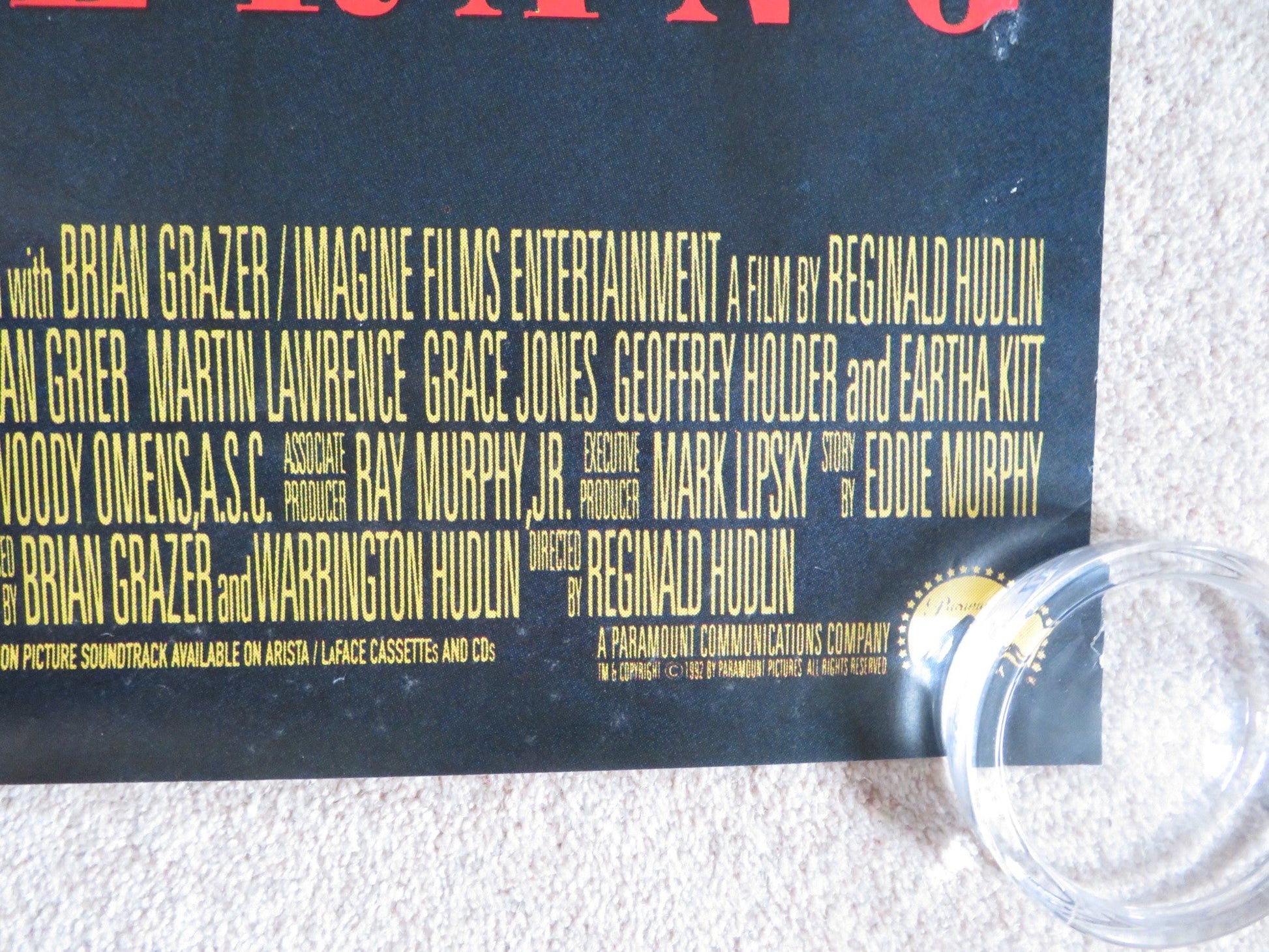 BOOMERANG DOOR PANEL POSTER ROLLED EDDIE MURPHY HALLE BERRY 1992 Rendezvous Cinema Movie posters