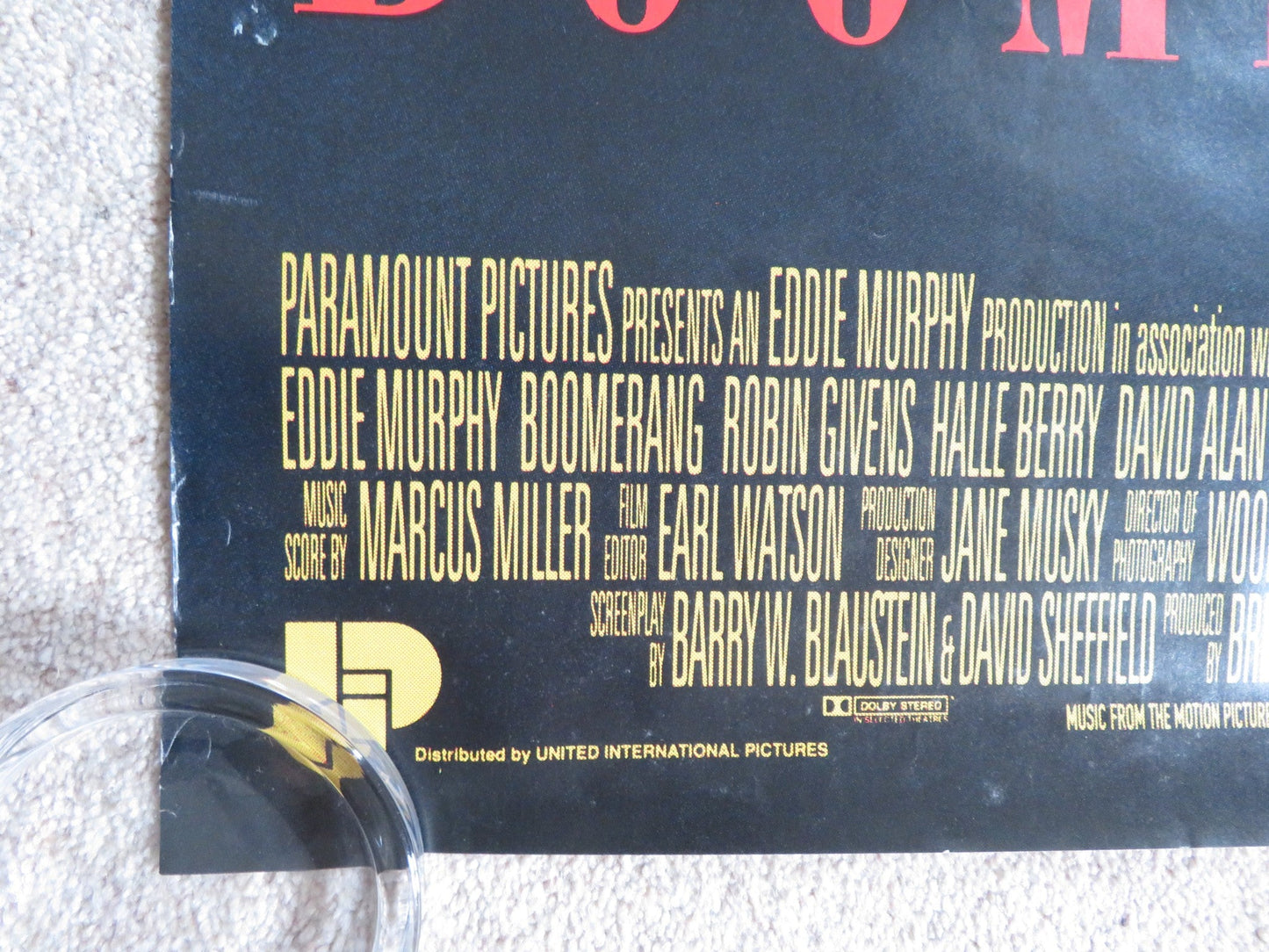 BOOMERANG DOOR PANEL POSTER ROLLED EDDIE MURPHY HALLE BERRY 1992 Rendezvous Cinema Movie posters