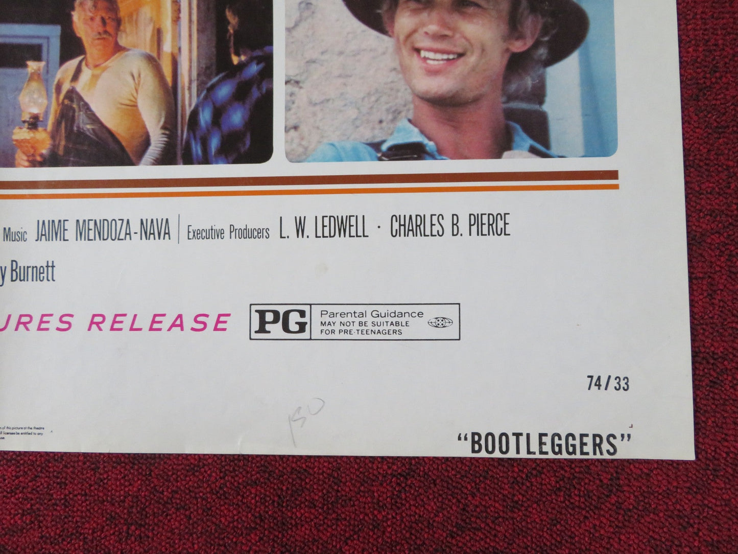 BOOTLEGGERS FOLDED US ONE SHEET POSTER PAUL KOSLO SLIM PICKENS 1974 Rendezvous Cinema Movie posters