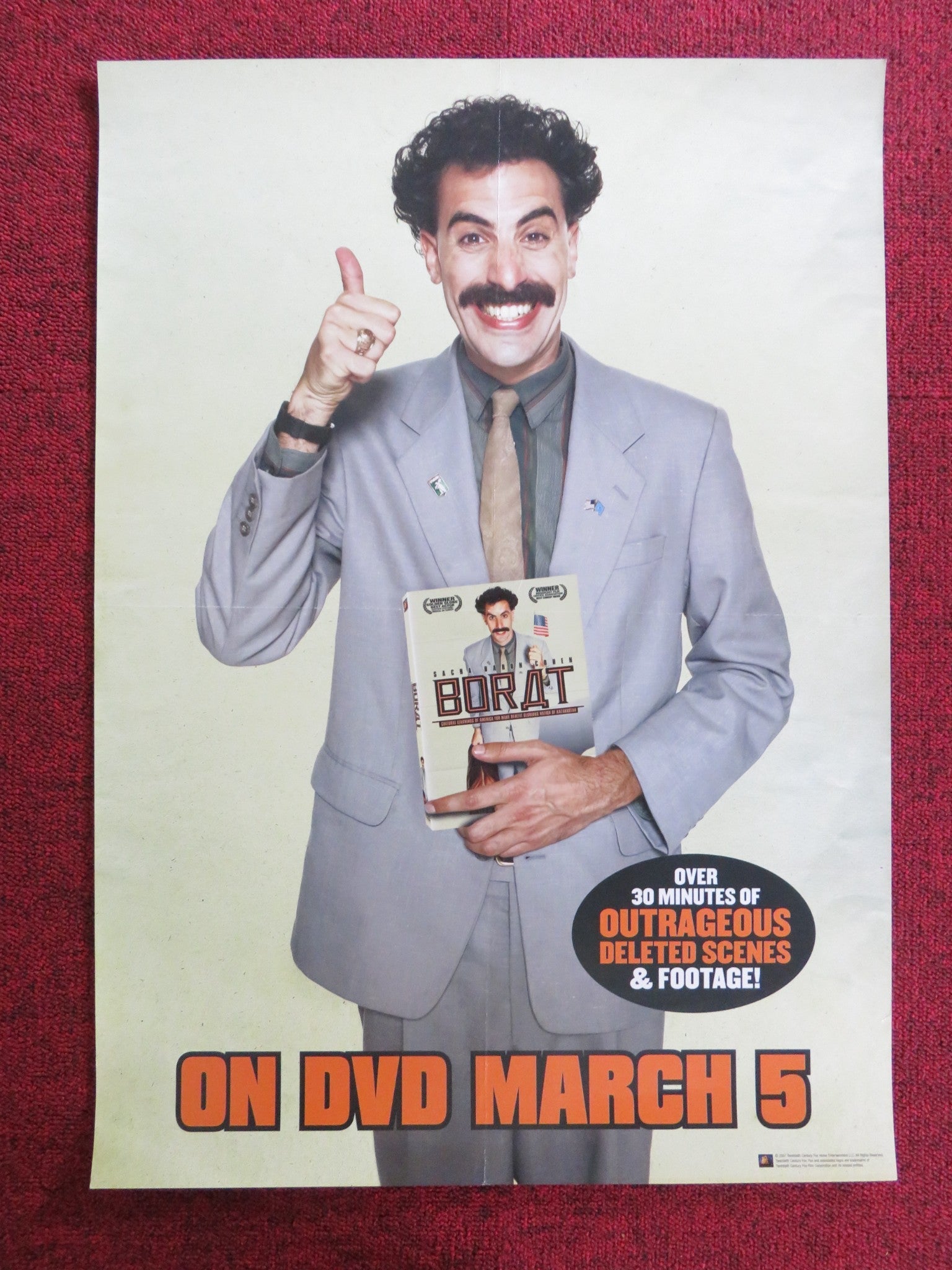 BORAT DVD POSTER SACHA BARON COHEN KEN DAVITIAN 2007 Rendezvous Cinema Movie posters