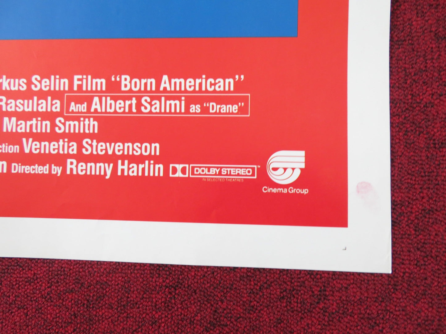 BORN AMERICAN FOLDED US ONE SHEET POSTER MIKE NORRIS STEVE DURHAM 1986 Rendezvous Cinema Movie posters