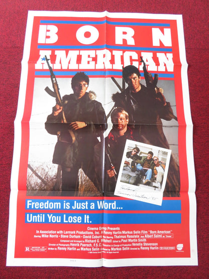 BORN AMERICAN FOLDED US ONE SHEET POSTER MIKE NORRIS STEVE DURHAM 1986 Rendezvous Cinema Movie posters