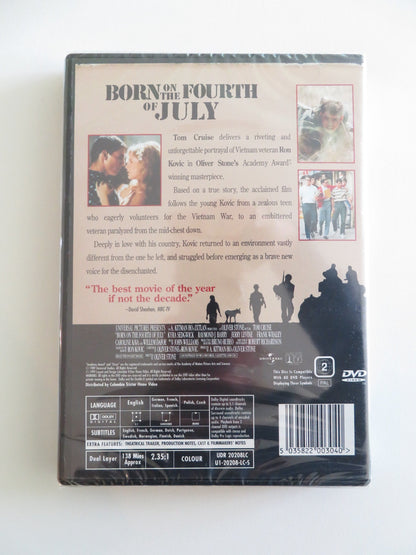 BORN ON THE FOURTH OF JULY (DVD) TOM CRUISE KYRA SEDGWICK 1989 REGION 2 Rendezvous Cinema Movie posters
