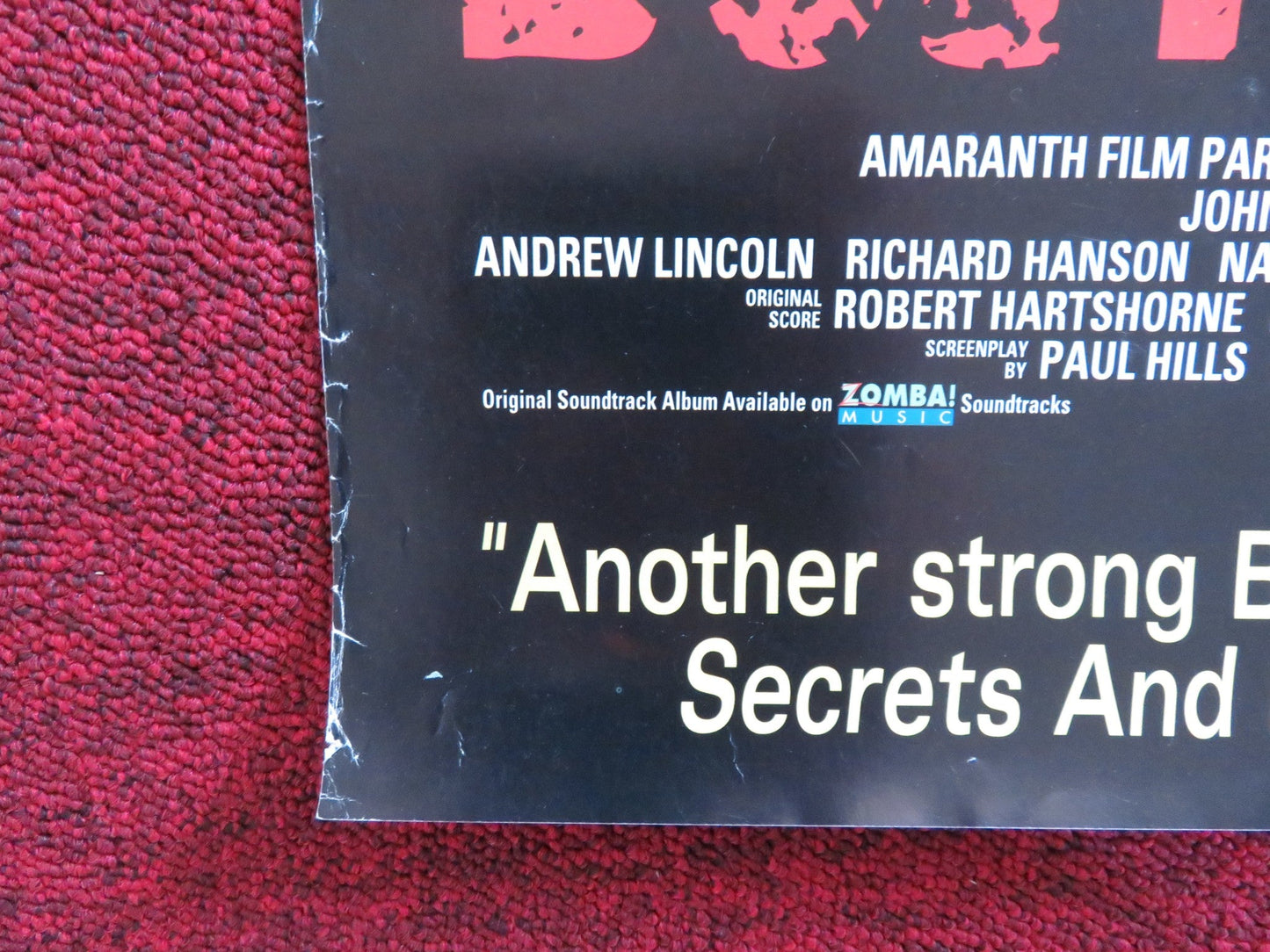 BOSTON KICKOUT VHS VIDEO POSTER JOHN SIMM EMER MCOURT 1995 Rendezvous Cinema Movie posters