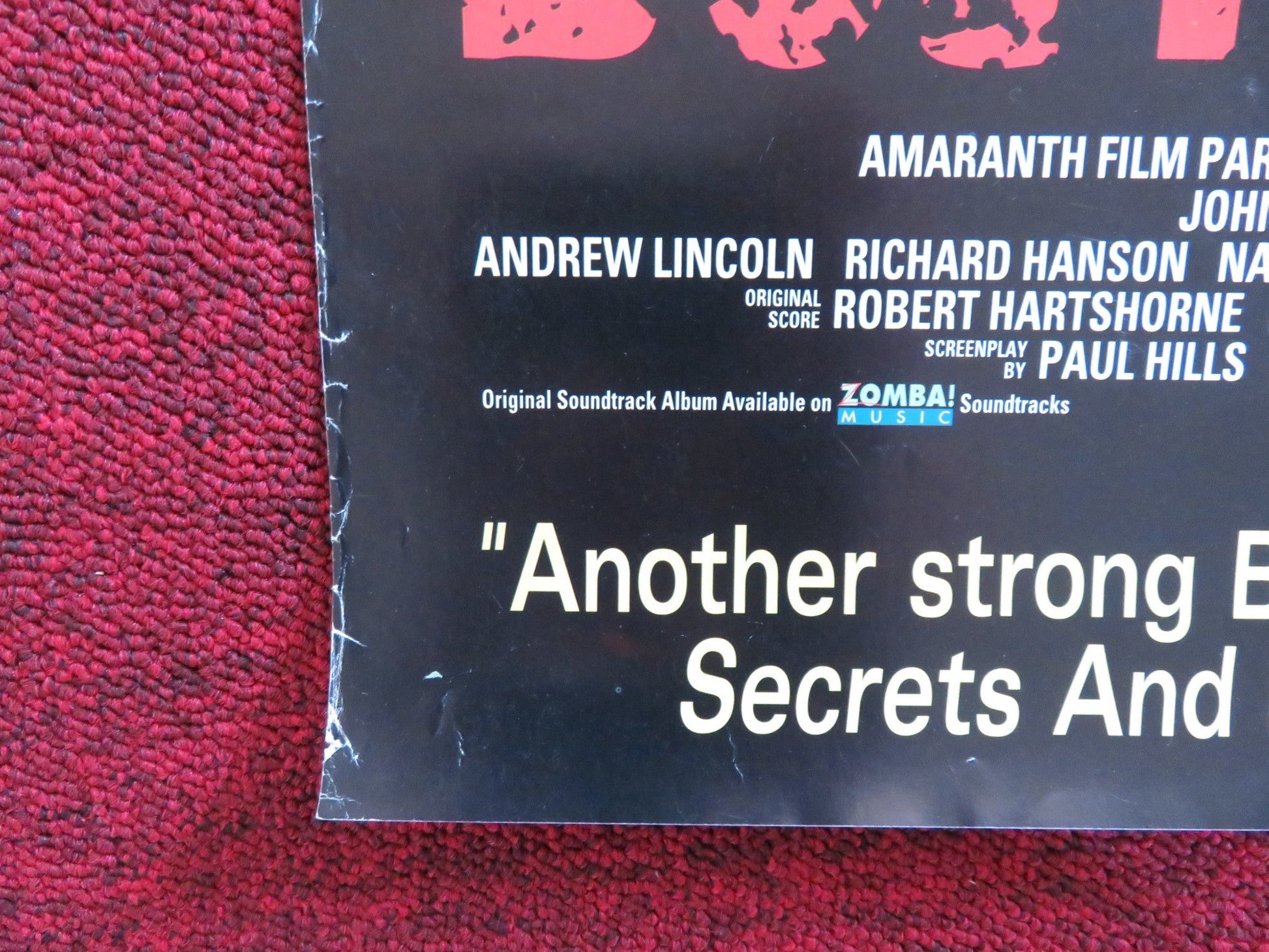 BOSTON KICKOUT VHS VIDEO POSTER JOHN SIMM EMER MCOURT 1995 Rendezvous Cinema Movie posters