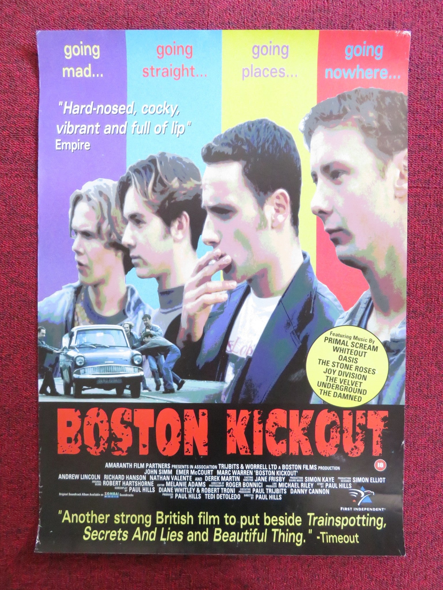 BOSTON KICKOUT VHS VIDEO POSTER JOHN SIMM EMER MCOURT 1995 Rendezvous Cinema Movie posters