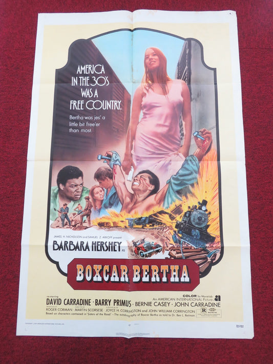 Boxcar Bertha - b Folded US One Sheet Poster Barbara Hershey David Carradine 1972 Movie posters