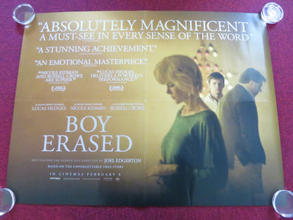 BOY ERASED UK QUAD ROLLED POSTER NICOLE KIDMAN RUSSELL CROWE 2018 Rendezvous Cinema Movie posters
