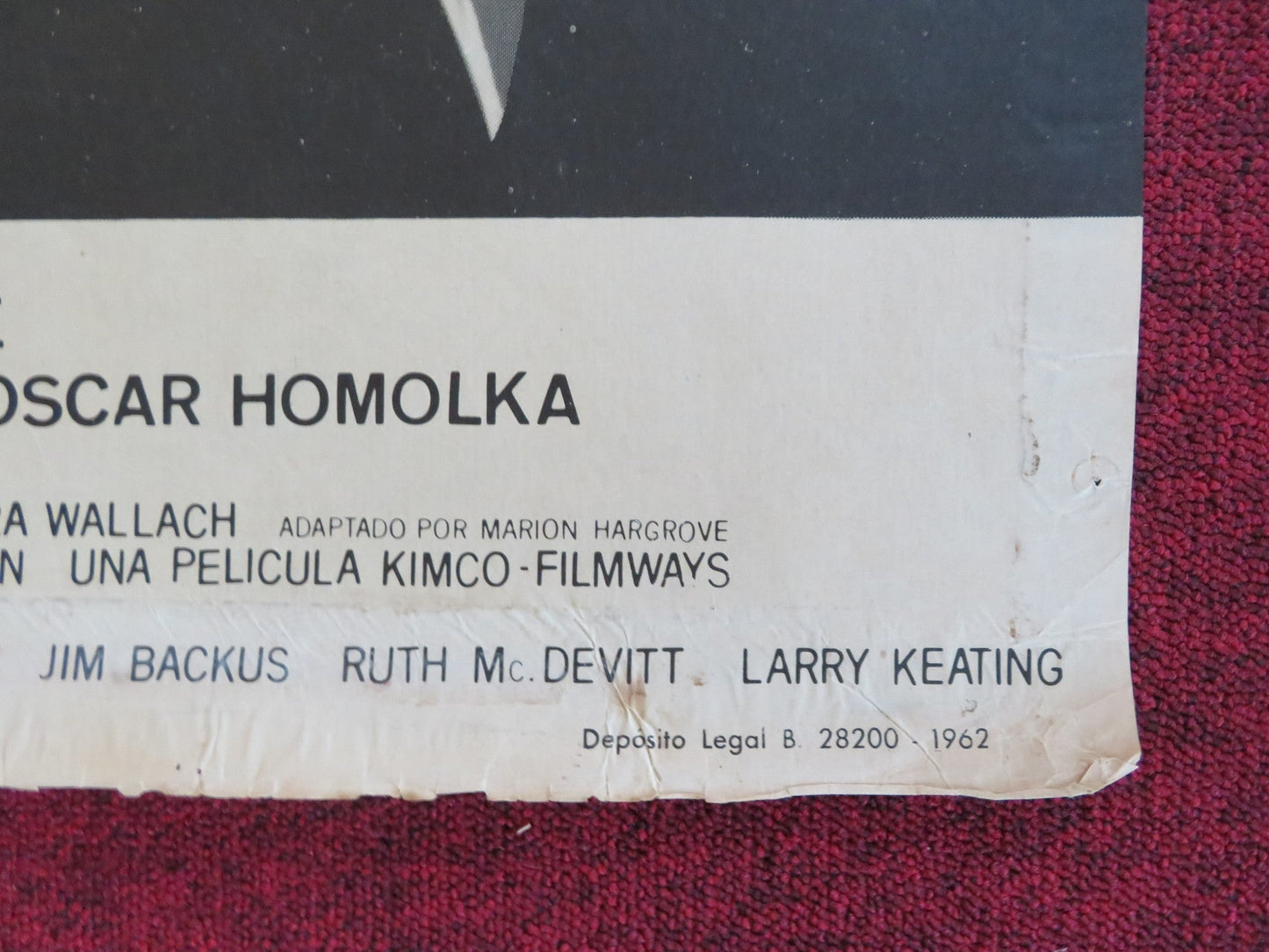 BOY'S NIGHT OUT SPANISH POSTER KIM NOVAK JAMES GARNER 1962 Rendezvous Cinema Movie posters