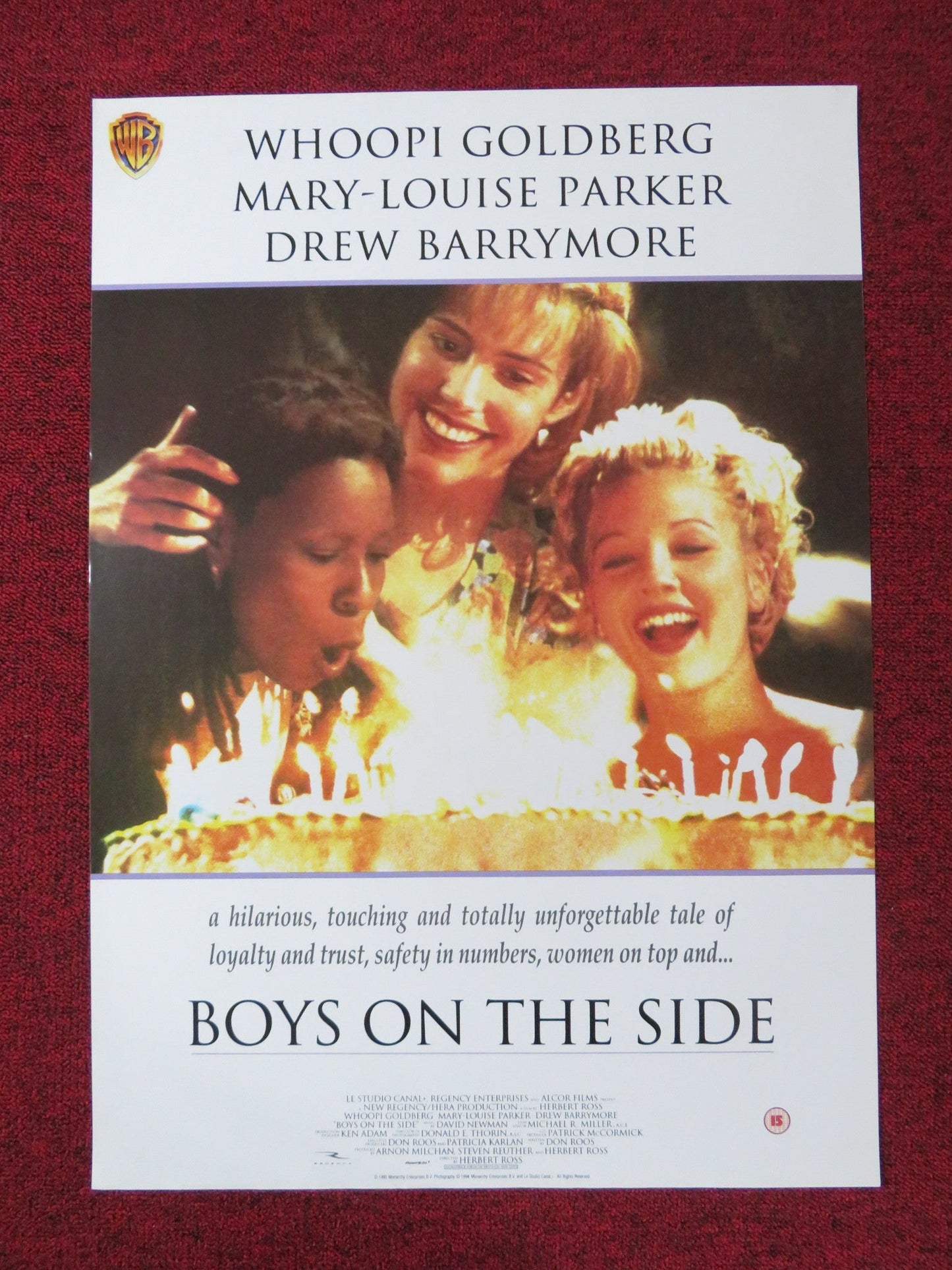 BOYS ON THE SIDE VHS VIDEO POSTER WHOOPI GOLDBERG DREW BARRYMORE 1995 Rendezvous Cinema Movie posters
