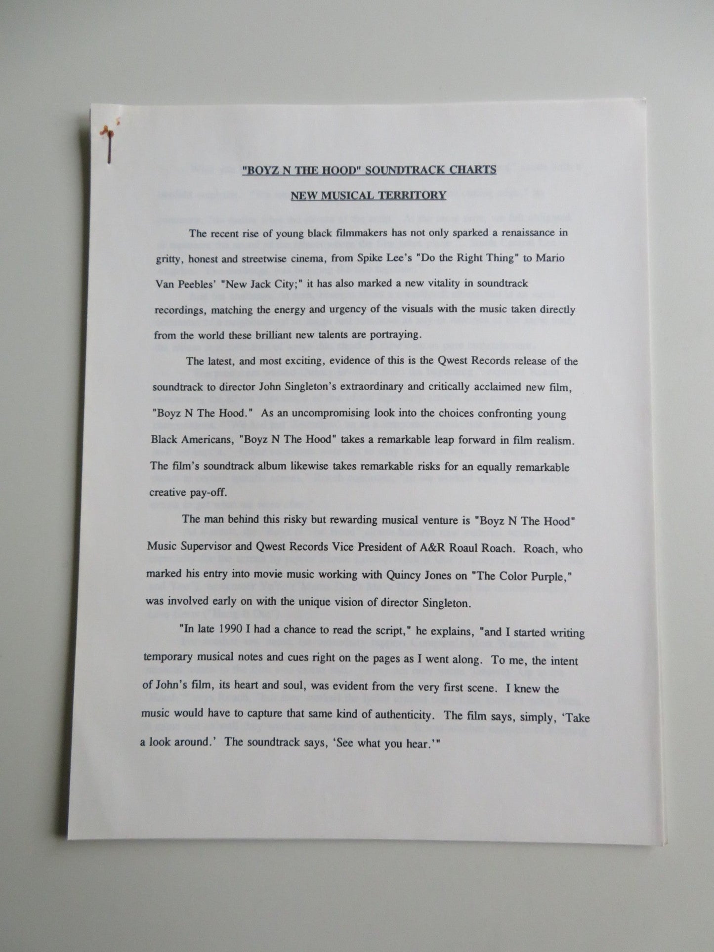 BOYZ IN THE HOOD PRESS KIT 1991 ICE CUBE LAURENCE FISHBURNE CUBA GOODING JR. Movie posters
