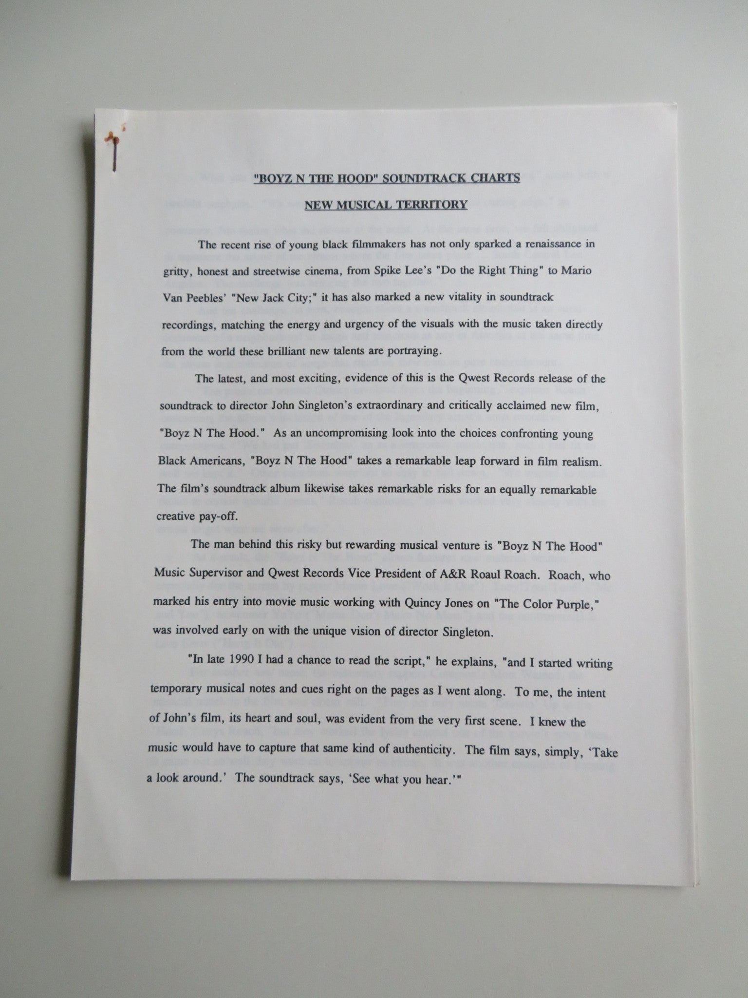 BOYZ IN THE HOOD PRESS KIT 1991 ICE CUBE LAURENCE FISHBURNE CUBA GOODING JR. Movie posters