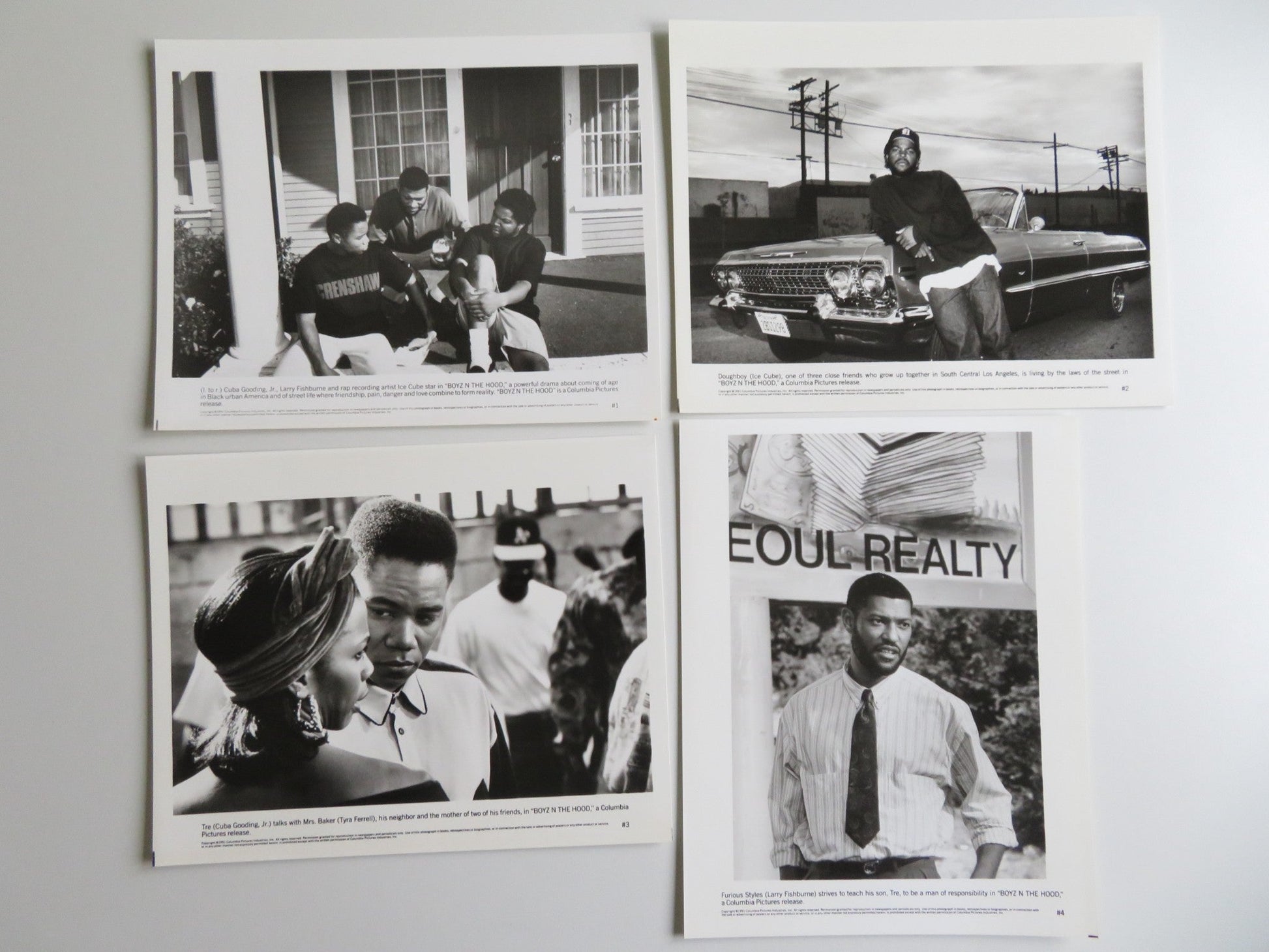 BOYZ IN THE HOOD PRESS KIT 1991 ICE CUBE LAURENCE FISHBURNE CUBA GOODING JR. Movie posters