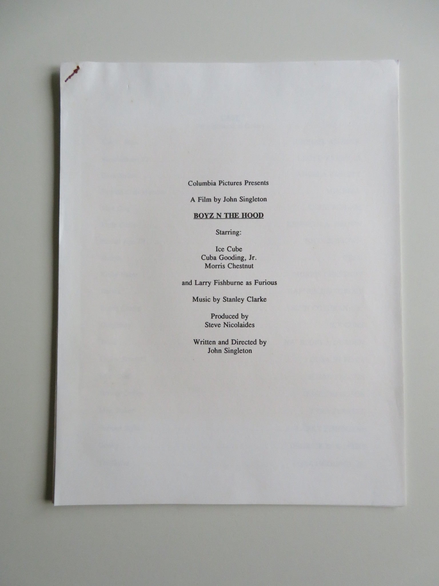 BOYZ IN THE HOOD PRESS KIT 1991 ICE CUBE LAURENCE FISHBURNE CUBA GOODING JR. Movie posters