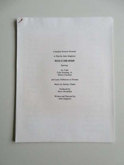 BOYZ IN THE HOOD PRESS KIT 1991 ICE CUBE LAURENCE FISHBURNE CUBA GOODING JR. Movie posters