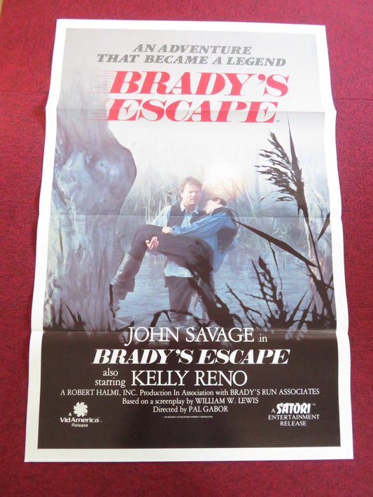 BRADY'S ESCAPE / THE LONG RIDE US TRI FOLDED ONE SHEET ROLLED POSTER SAVAGE 1983 Rendezvous Cinema Movie posters