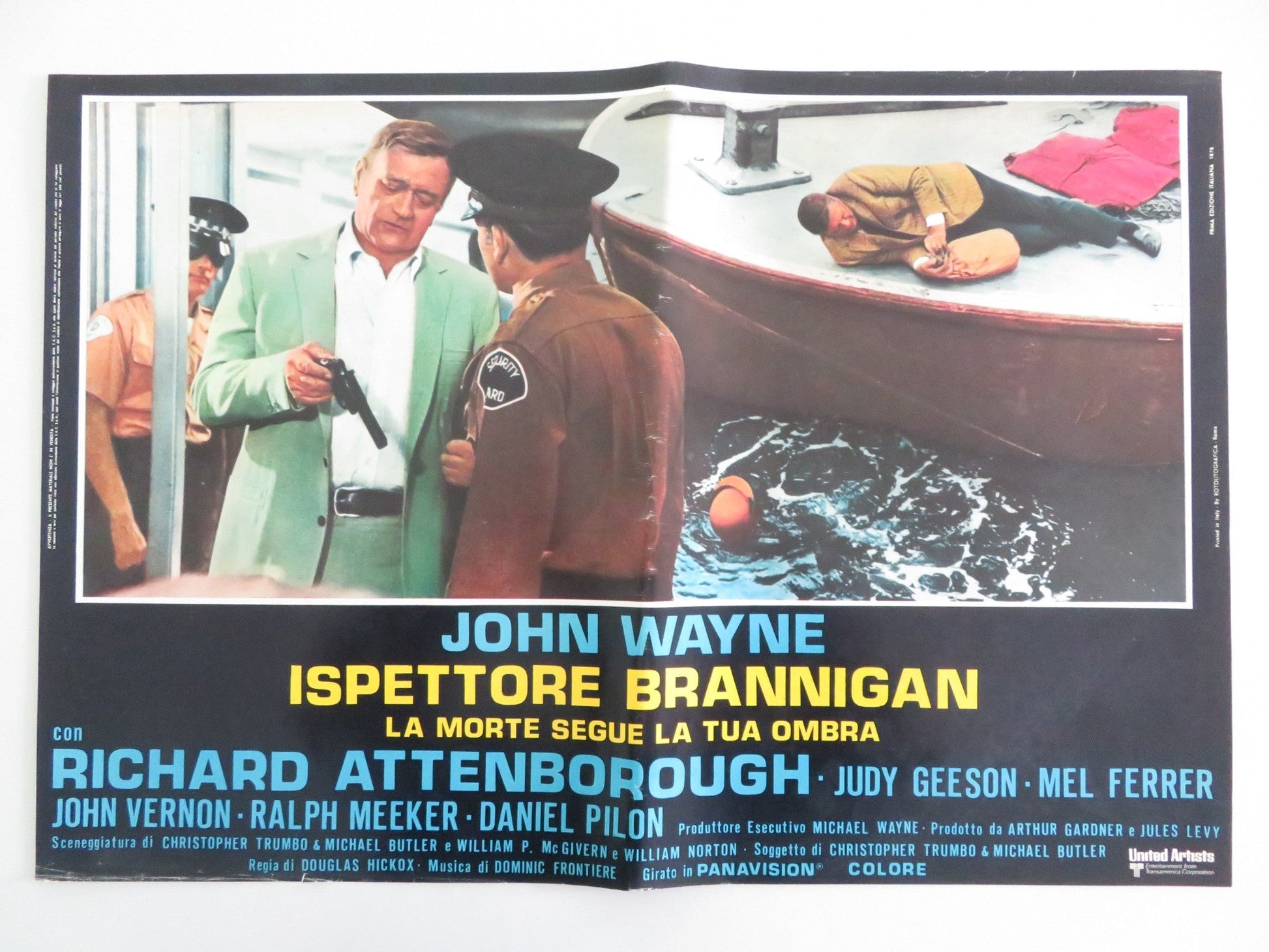 BRANNIGAN - D ITALIAN FOTOBUSTA POSTER JOHN WAYNE RICHARD ATTENBOROUGH 1975 Rendezvous Cinema Movie posters