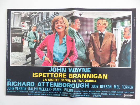 BRANNIGAN - G ITALIAN FOTOBUSTA POSTER JOHN WAYNE RICHARD ATTENBOROUGH 1975 Rendezvous Cinema Movie posters