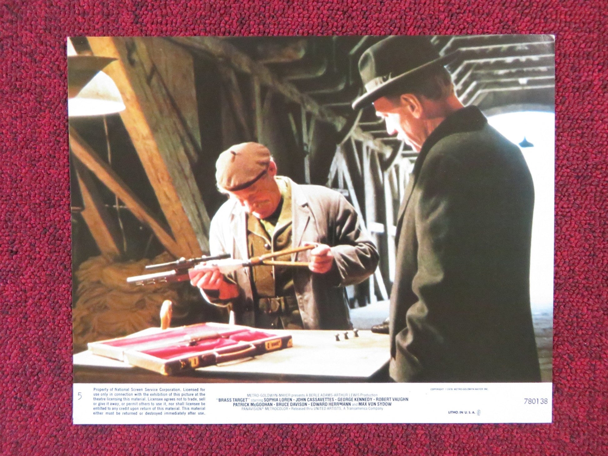 BRASS TARGET - 5 LOBBY CARD SOPHIE LOREN JOHN CASSAVETTES 1978 Rendezvous Cinema Movie posters