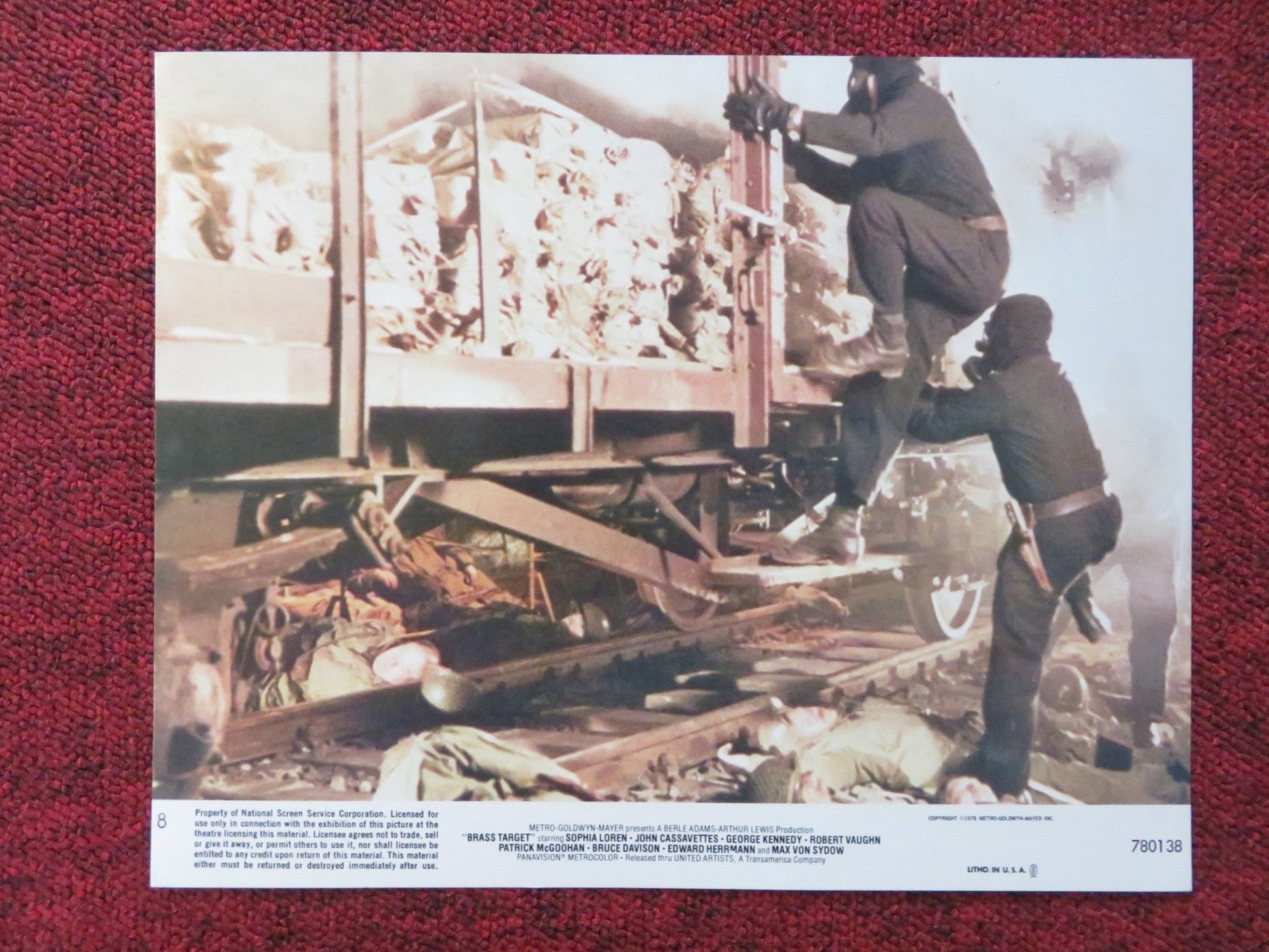 BRASS TARGET - 8 LOBBY CARD SOPHIE LOREN JOHN CASSAVETTES 1978 Rendezvous Cinema Movie posters