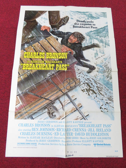BREAKHEART PASS FOLDED US ONE SHEET POSTER CHARLES BRONSON BEN JOHNSON 1976 Rendezvous Cinema Movie posters