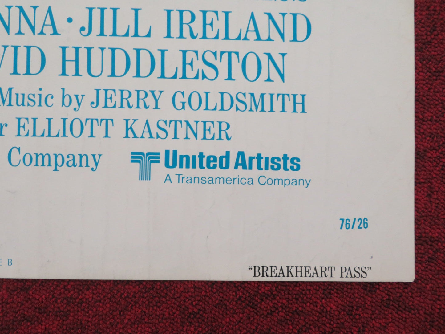 BREAKHEART PASS - STYLE B FOLDED US ONE SHEET POSTER CHARLES BRONSON 1976 Movie posters