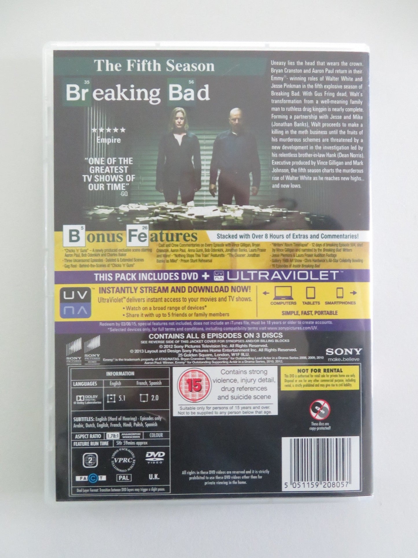 Breaking Bad - The Fifth Season (DVD) Bryan Cranston Aaron Paul 2012 Region 2 Movie posters