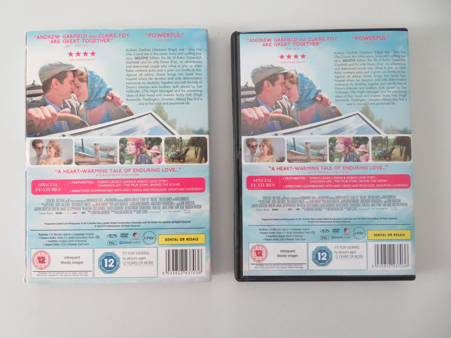 Breathe (DVD) Andrew Garfield Claire Foy 2017 Region 2 Movie posters