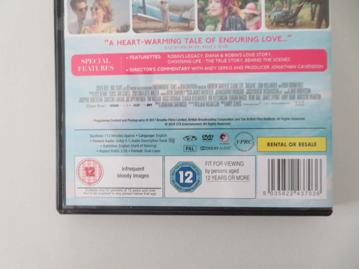 Breathe (DVD) Andrew Garfield Claire Foy 2017 Region 2 Movie posters