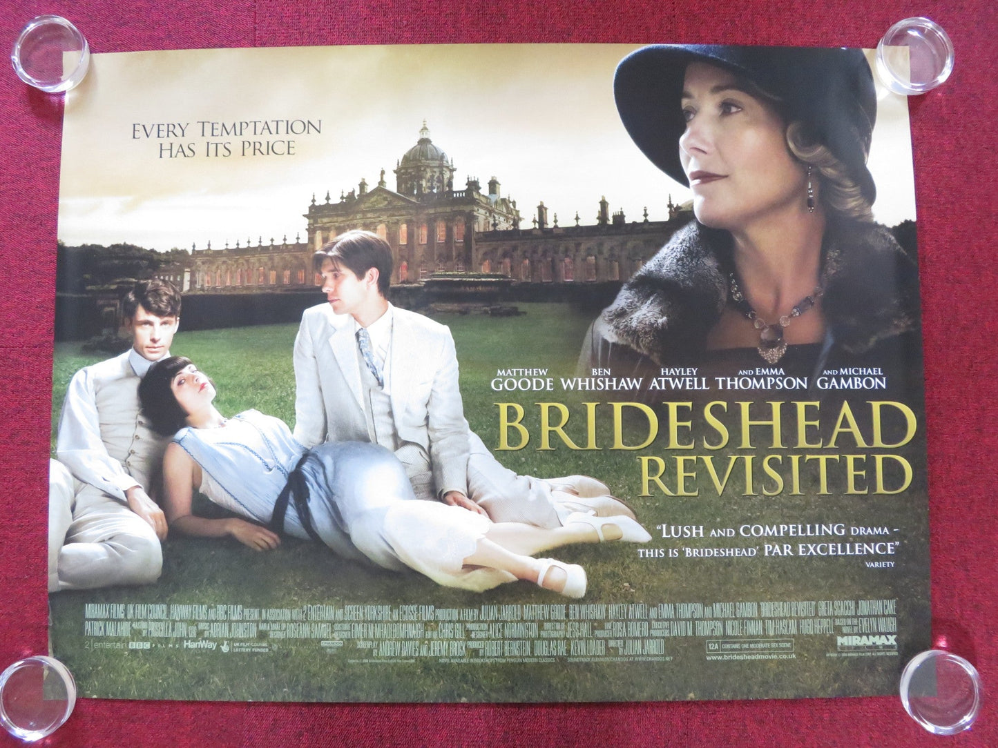 BRIDESHEAD REVISITED UK QUAD ROLLED POSTER MATTHEW GOODE THOMAS MORRISON 2008 Rendezvous Cinema Movie posters