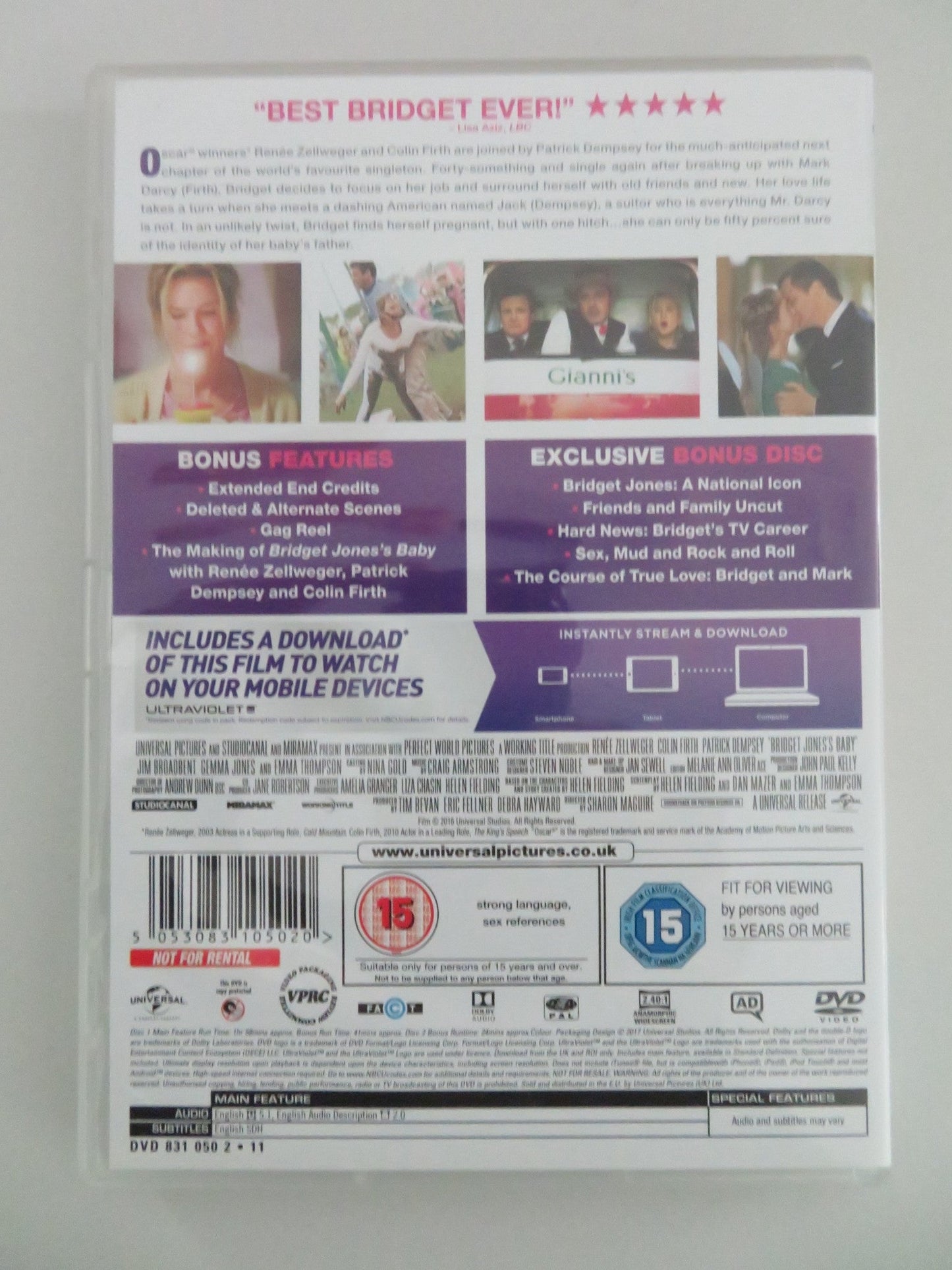 BRIDGET JONES'S BABY - EXCLUSIVE 2 DISC EDITION (DVD) ZELLWEGER 2016 REGION 2,4 Movie posters