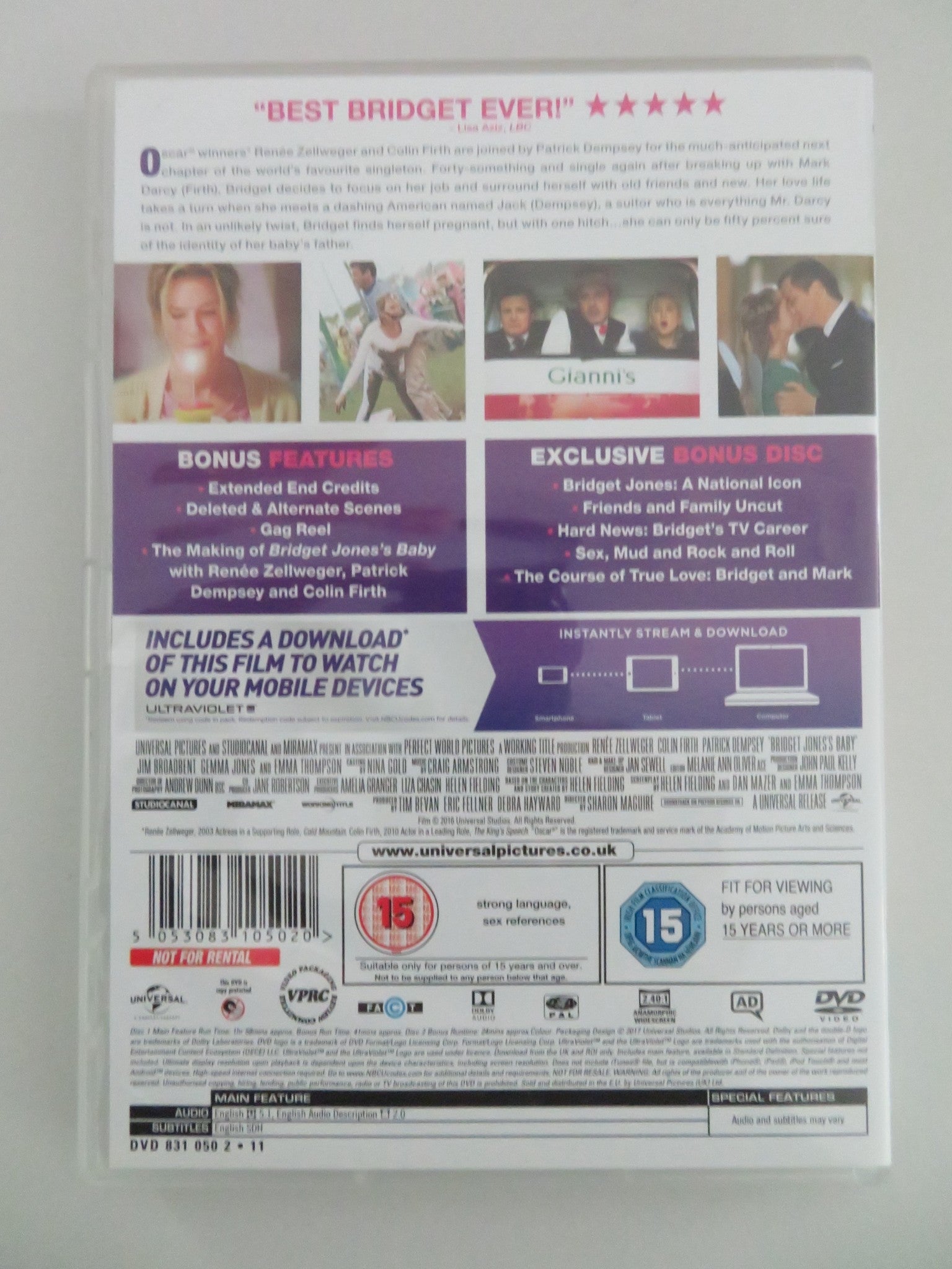 BRIDGET JONES'S BABY - EXCLUSIVE 2 DISC EDITION (DVD) ZELLWEGER 2016 REGION 2,4 Movie posters