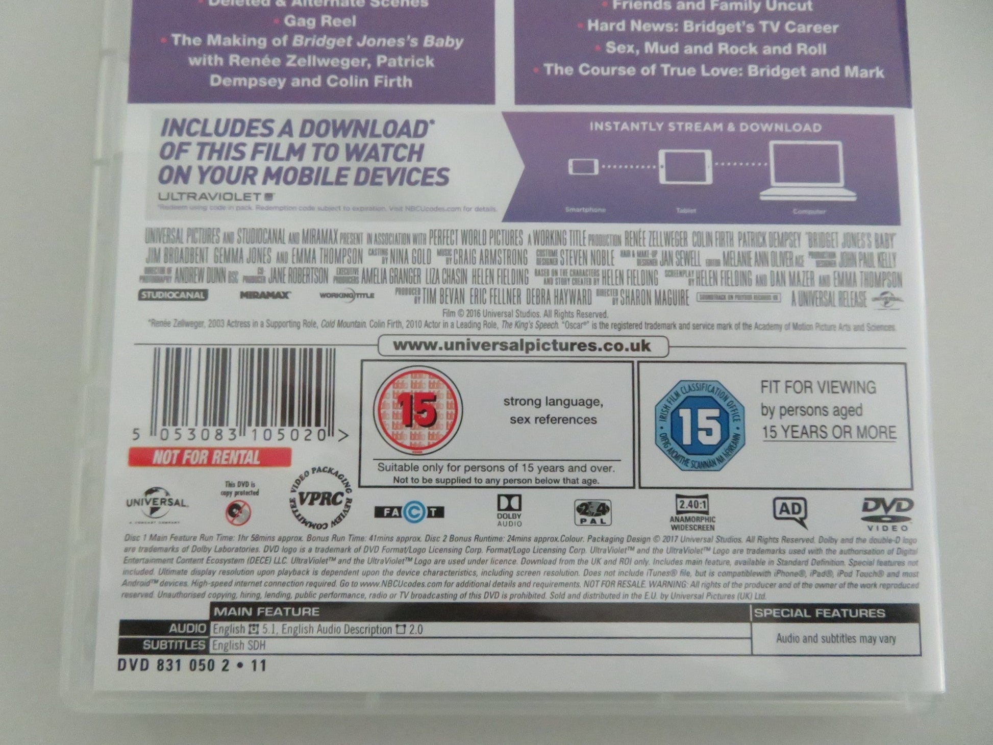 BRIDGET JONES'S BABY - EXCLUSIVE 2 DISC EDITION (DVD) ZELLWEGER 2016 REGION 2,4 Movie posters