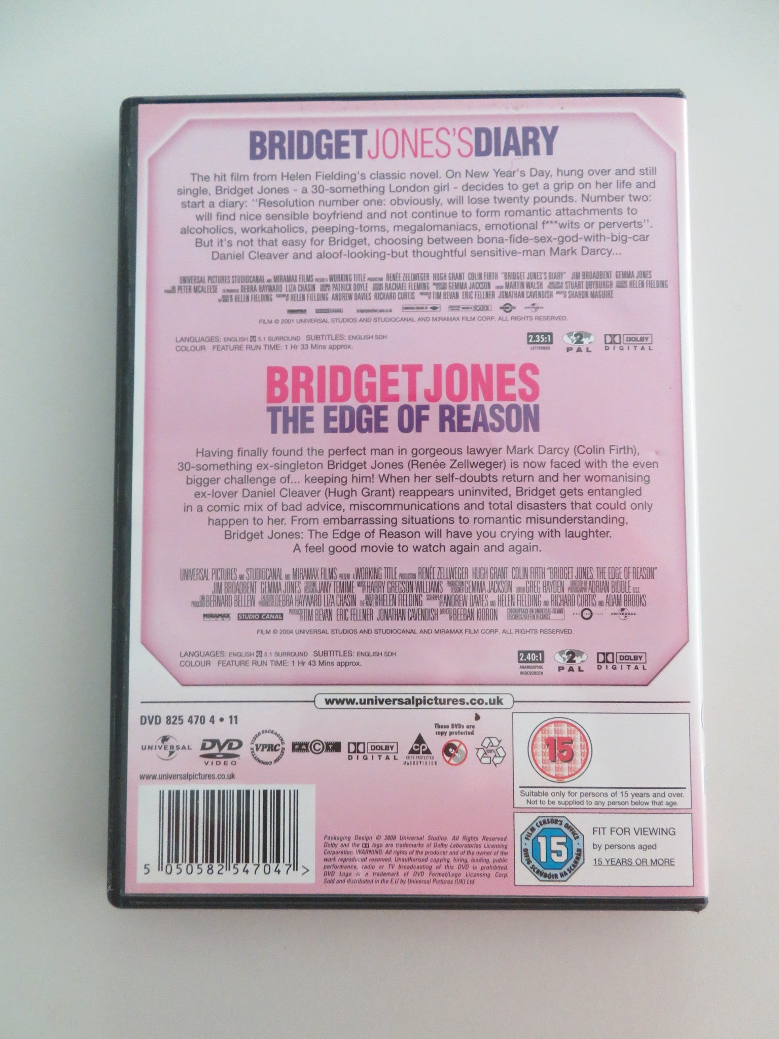 BRIDGET JONES'S DIARY AND THE EDGE OF REASON - 2 DISCS (DVD) 2001 REGION 2 - Rendezvous Cinema
